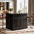 L-Shaped Bar Cabinet, 4-Tier Home Bar Table with Stemware Racks-1947750355