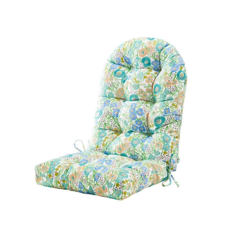 Coussin de chaise de patio extérieur / intérieur pour Adirondack 48 po x 21 po x 4 po Floar, Multicolore / bleu clair