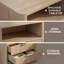 Table de chevet avec station de charge, table de chevet cannelée à 2 tiroirs avec tablette ouverte, table de chevet de rangement pour chambre à coucher (ensemble de 2)
