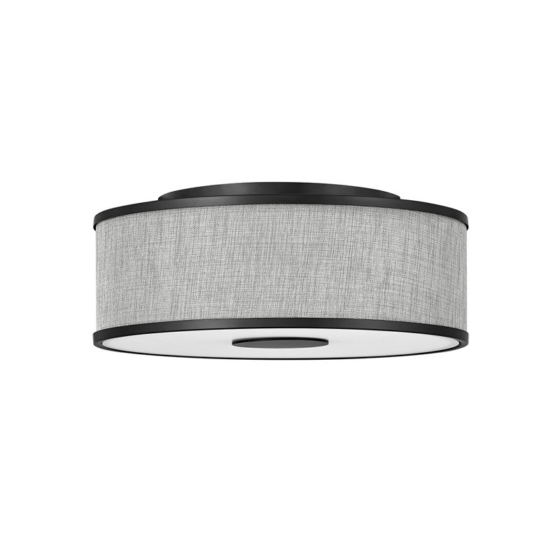 Transitional Brushed Nickel LED Drum Flush Mount Light