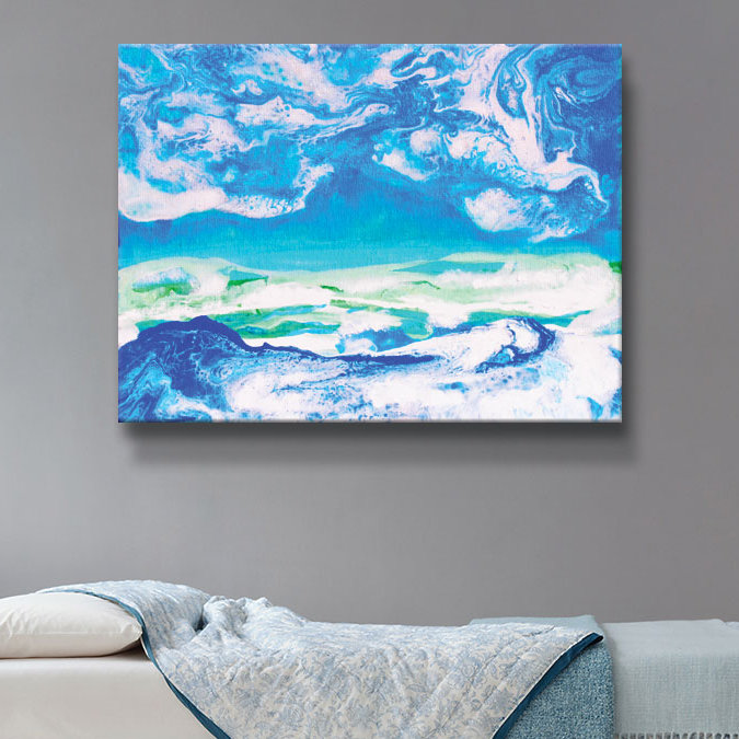 « wave »-impression, H 18 po x l 24 po x P 2 po, Toile