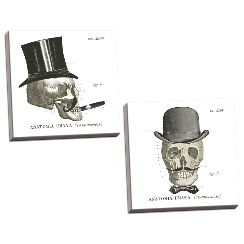 «Dandy Bones III & IV» par Sue Schlabach - ensemble de 2 impressions, Toile tendue, H 16 po x l 16 po x P 0,75 po