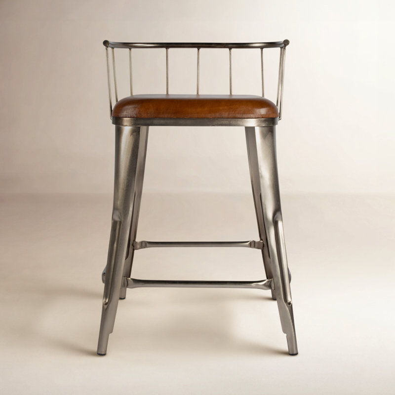 Coriander Iron & Leather 25" Counter Stool