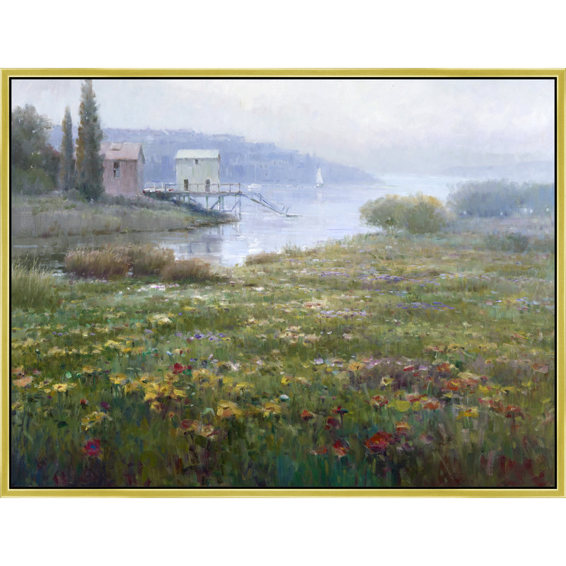 «Mist Over Flowering Shore», H 32 po x l 42 po, Doré