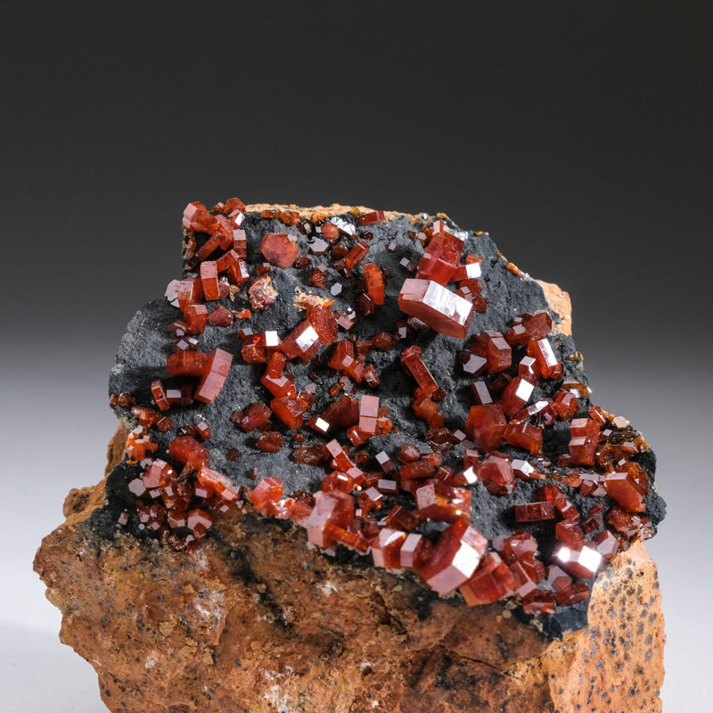 Vanadinite Crystal Cluster on Matrix From Morocco