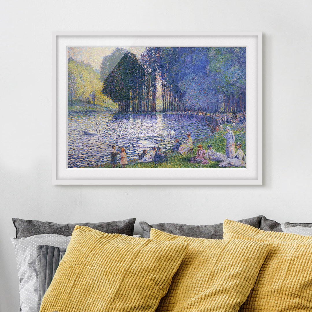 Gerahmtes Poster Der See im Bois de Boulogne von Henri Edmond Cross