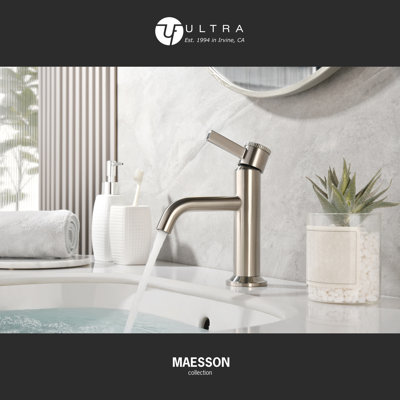 Maesson Collection Single-Handle Deckmount Lavatory Bathroom Faucet with Drain Assembly - Brushed Nickel
