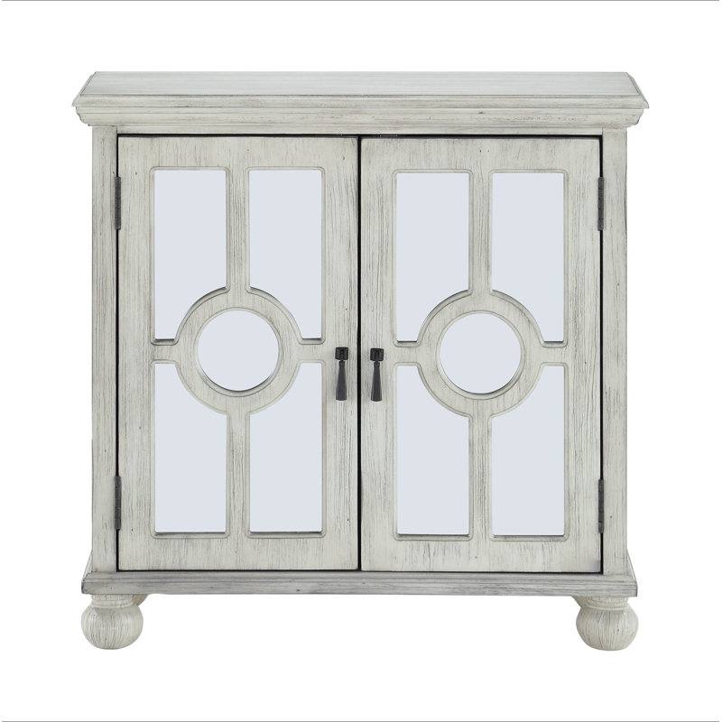 Armoire de rangement classique classique blanc antique 1Pc avec portes miroir, Blanc antique