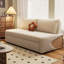Canapé-lit modulaire 100% polyester blanc crème-129870609