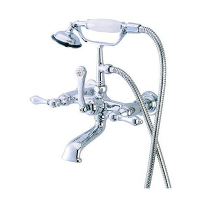 Hot Springs Triple Handle Wall Mounted Clawfoot Tub Faucet with Handshower -  Elements of Design, DT5521AL