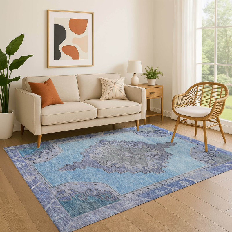 Premium Machine Washable Lubbers AMF1731 Global Rug, Rectangle 10' x 14'