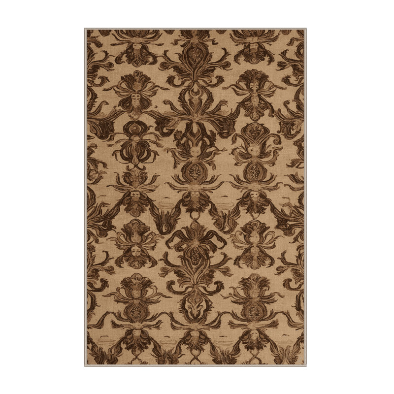 Tapis brun français lavable à la machine, Rectangulaire 3 pi x 5 pi