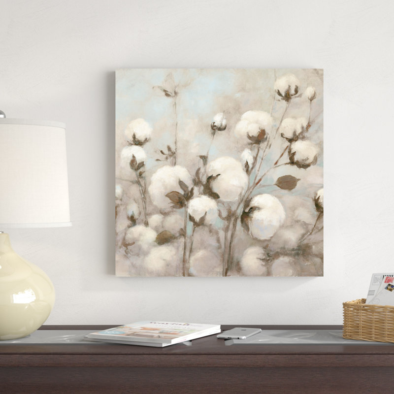 " Cotton Field Crop Neutral " by Julia Purinton Painting Print, 20" H x 20" W x 1.25" D