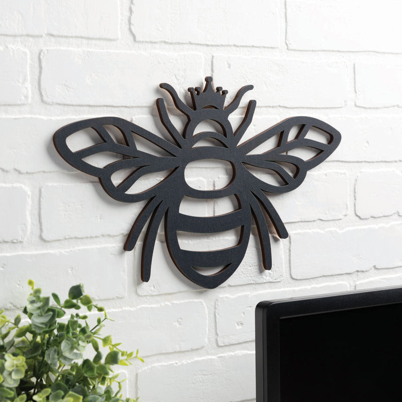 «Queen Bee», plaque découpée au laser en bois noir | Home Dcor pour mur ou tablette | 9,25 po x 14,5 po