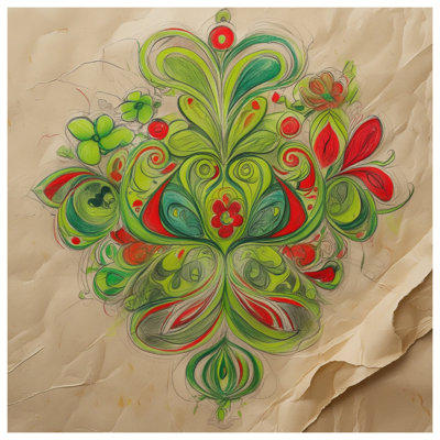 Tapisserie murale florale à dessin abstrait - Décoration murale florale