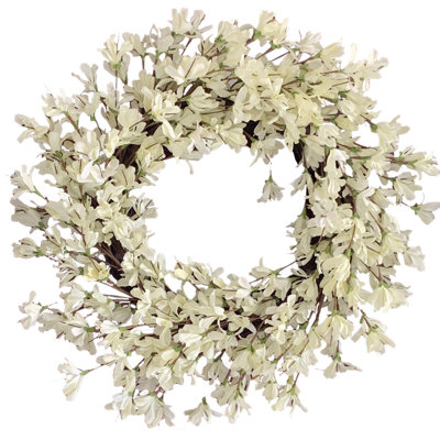 24" Handcrafted Forsythia Everyday Wreath