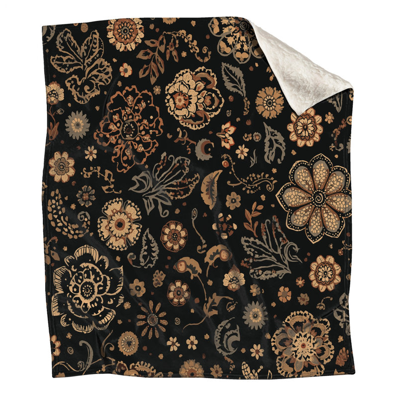 Floral Pattern Illustration Blankets, 50in W x 60in H