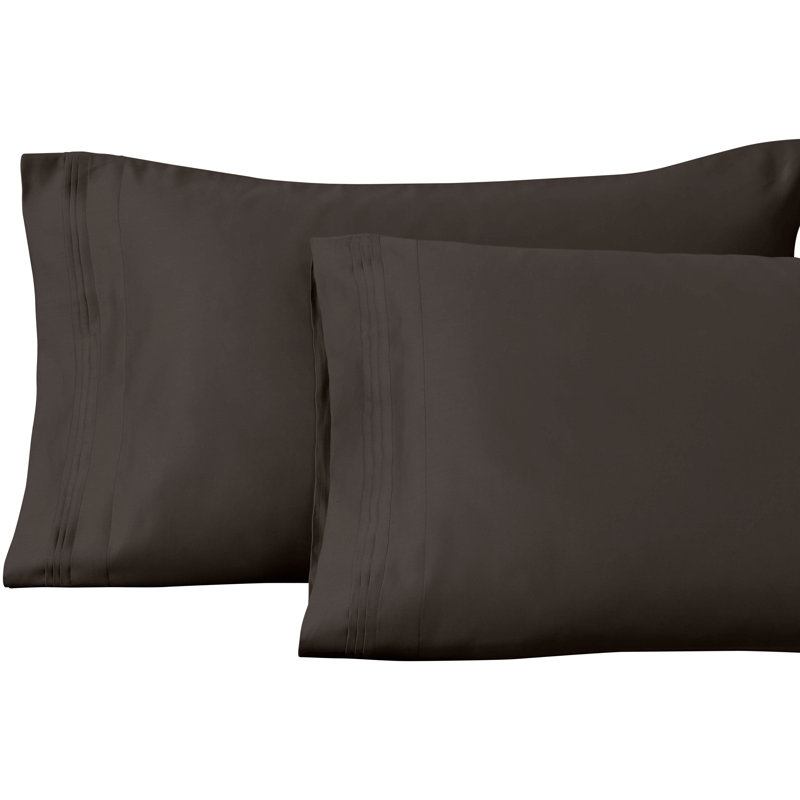 Arling 1000 Thread Count Luxury Certified Egyptian Cotton 2 Piece Sateen Pillowcase, King Pillowcase, Charcoal