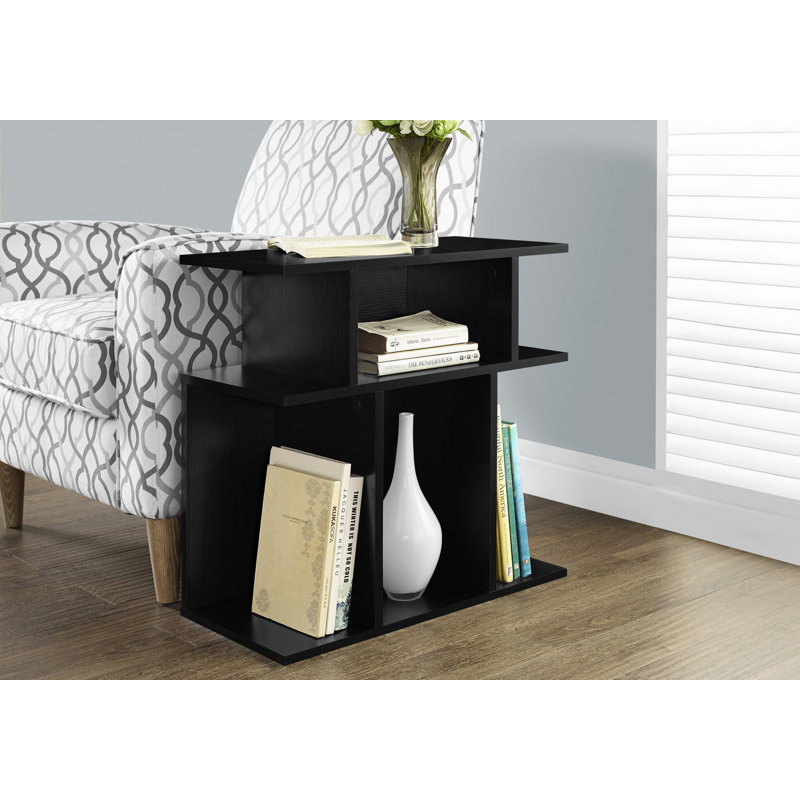 Table d'appoint, côté, bout, table de chevet, lampe, salon, chambre à coucher, contemporain, moderne, Noir