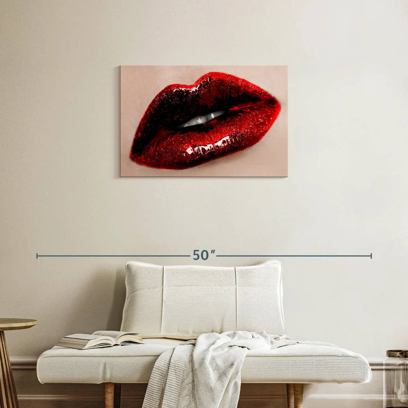 Shuttleworth Dark Red Lips, 20" H x 30" W