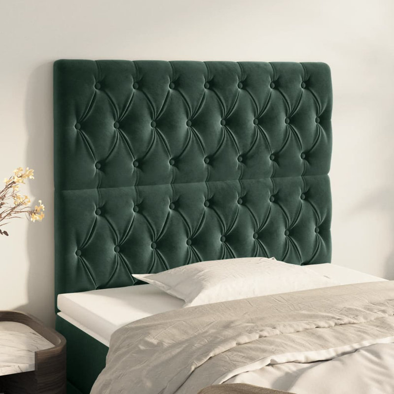 Headboard, 88cm H x 100cm W x 7cm D, Light Grey Velvet