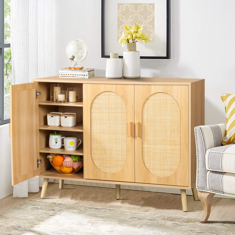 Armoire de rangement pour chaussures Cissiee, Bois naturel
