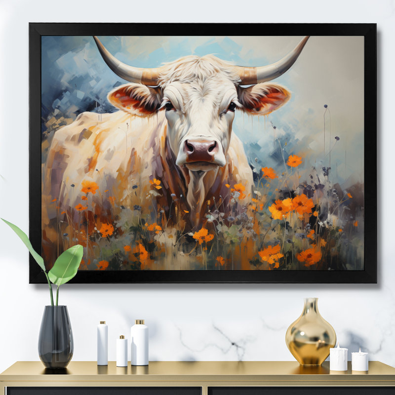 Cow Cow Harmony I, reproduction d'art sur toile, H 34 po x l 44 po x P 1,5 po, Cadre photo noir