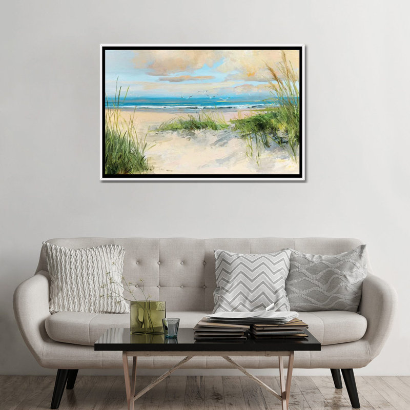 «Catching the Wind» par Sally Swatland - reproduction d'art, H 32 po x l 48 po x 1,5 po, White Framed, Pas de tapis