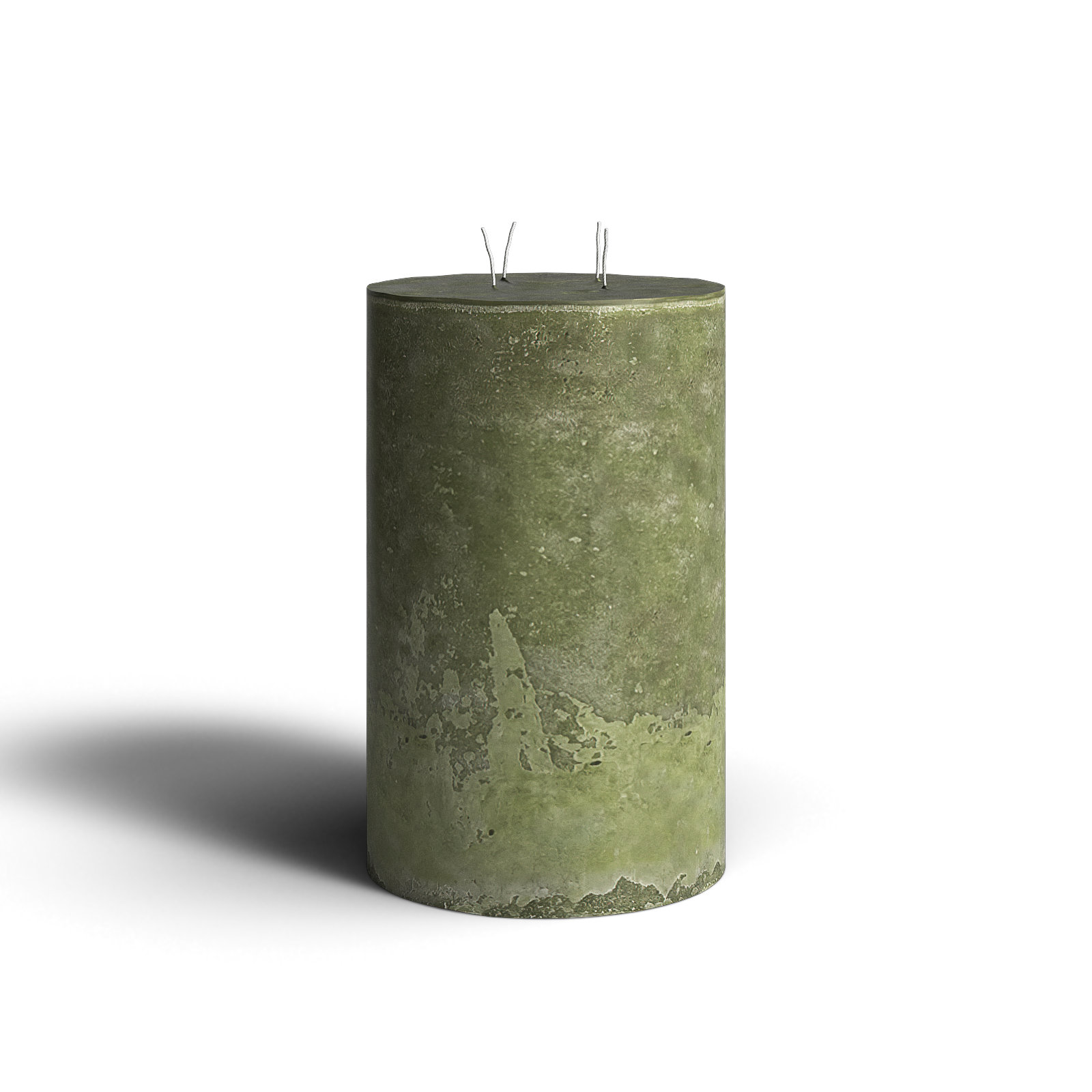 Pillar Super Unscented Candle, Dark Green, 11.8" H x 7.5" W x 7.5" D