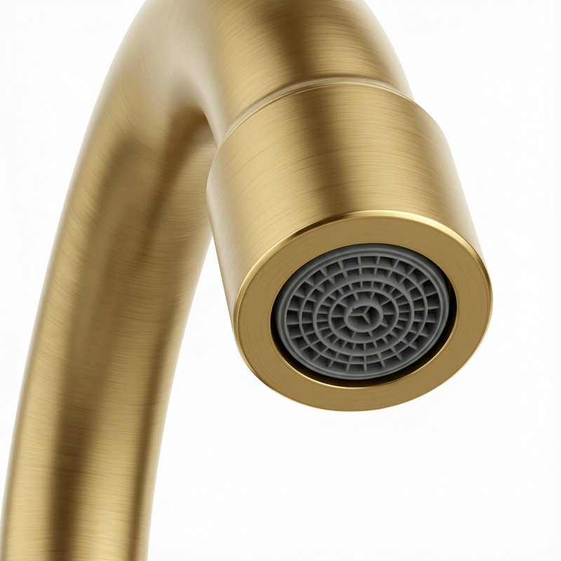 Robinet pour salle de bain à poignée double avec bec pivotant (ensemble de 2), Or brossé