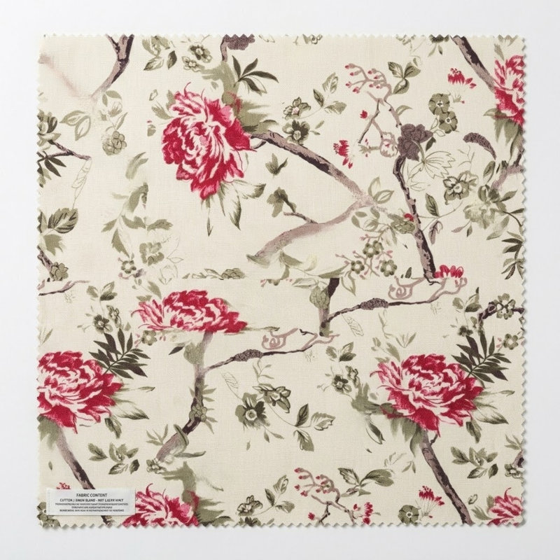 Vintage Floral Upholstered Armchair With Rolled Arms And Wooden Legs, Ivory Rose Floral