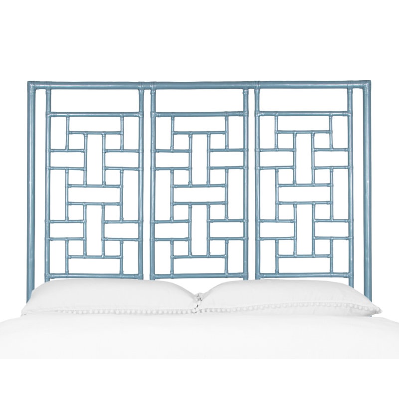 Ohana Wicker/Rattan Open-Frame Headboard, Queen, Pool Blue