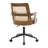 Breathable Cane Back Home Office Chair With Mid-Century Walnut Frame & Adjustable Swivel Base-1724936212