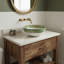 Lavabo vasque rond en céramique artistique 16 po - Lavabo brillant au-dessus du comptoir avec motif imprimé inspiré de la main