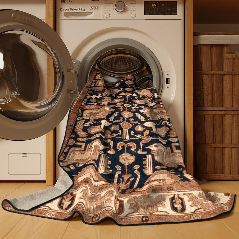 Tapis brun lavable à la machine