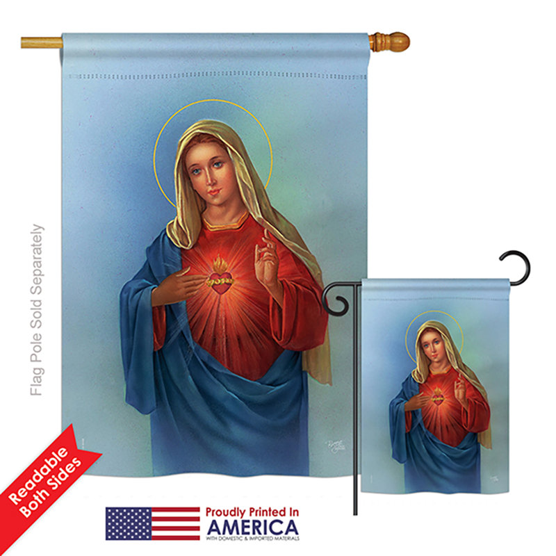 Ensemble de drapeaux en polyester 2 faces Mckale Sacred Heart Mary