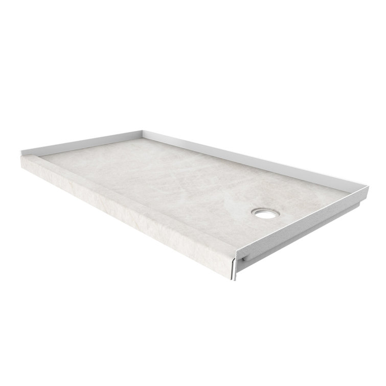 FlexStone 60"L x 30"W Single Threshold Alcove Shower Base with Right-Hand Drain