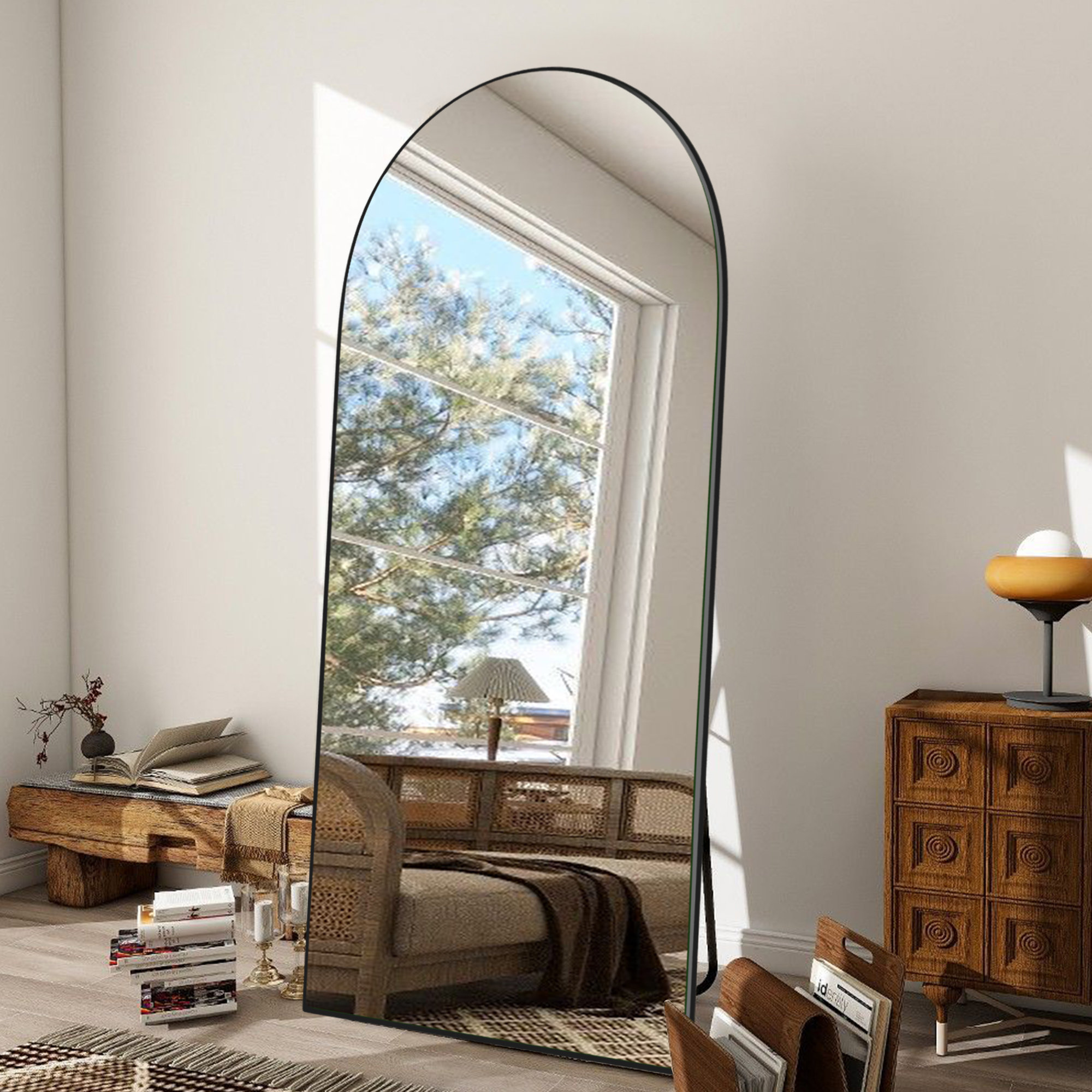 Mercer41 Oversized Solid Wood Full Length Floor Mirror/Wall Mirror | Wayfair