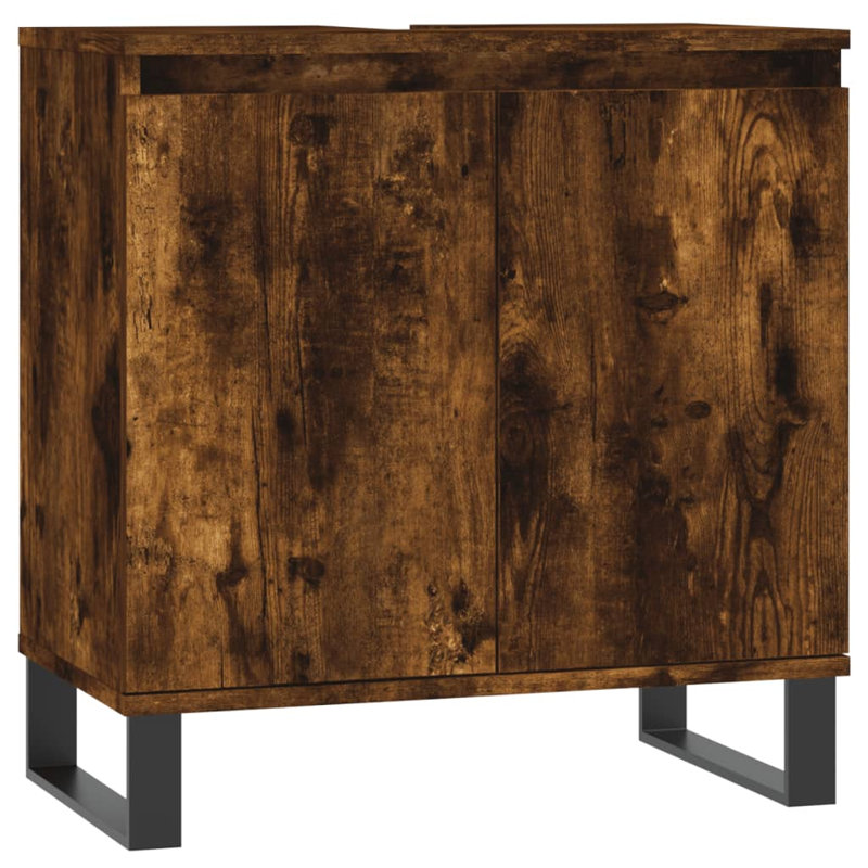Mariapaula Floor Mounted Bathroom Cabinet, Smoked Oak