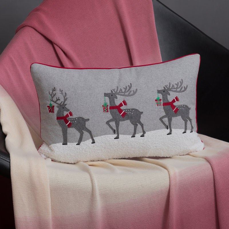 Housse de coussin décoratif Christmas Reindeer 12 x 20 pouces