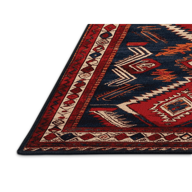 Tapis turc noir lavable à la machine, Rectangle 6 pi x 9 pi