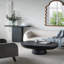 36" X 24" X 15" Black Oval Coffee Table