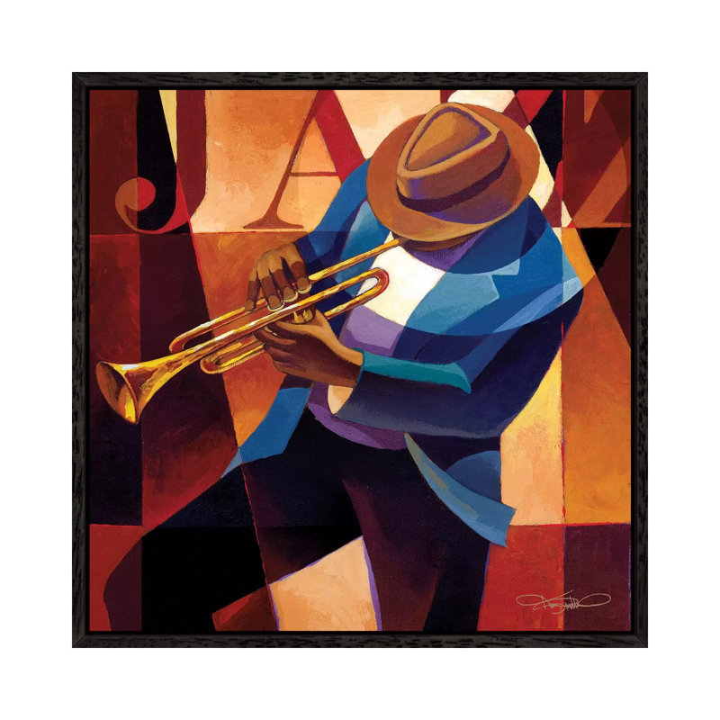 Swing by Keith Mallett - Print on Canvas, 45.72 cm H x 45.72 cm W, Black Framed Canvas