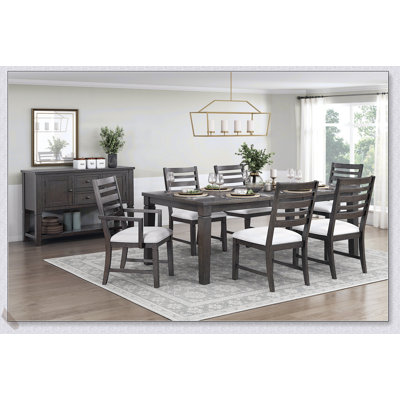 Ensemble de salle à manger 7 pièces de style classique avec finition espresso foncé, rallonge et fauteuils confortables pour un repas élégant