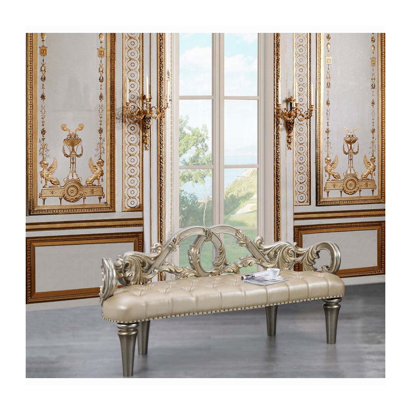 Banc transitionnel Danae avec finition champagne et or