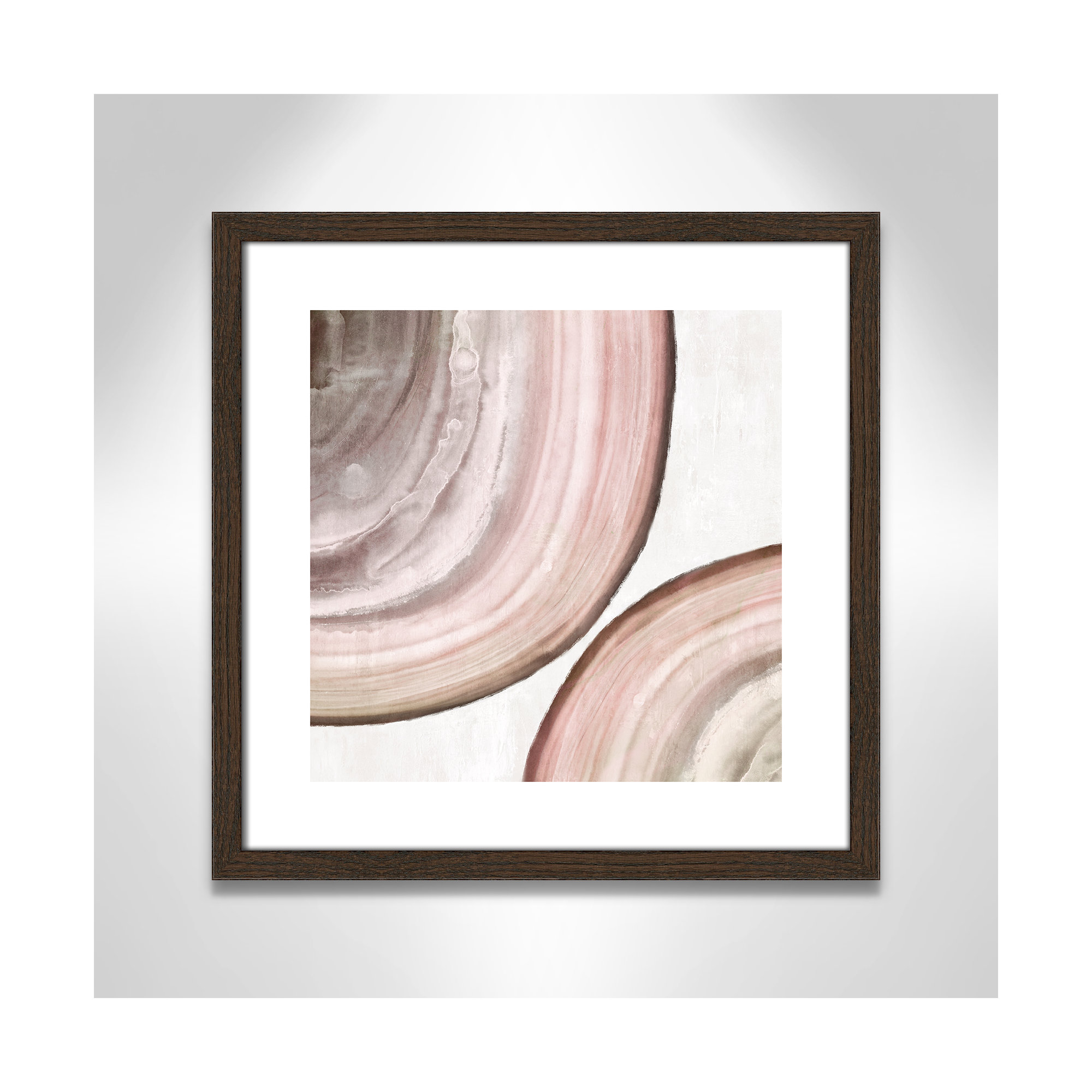 Endless Blush by Eva Watts - Painting Print, Walnut Wood Framed Paper, 18.25" H x 18.25" W x 0.75" D