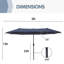 Ensemble de salle à manger rectangulaire pour 6 personnes de 60 po avec coussins et parasol Aivo-2060855385