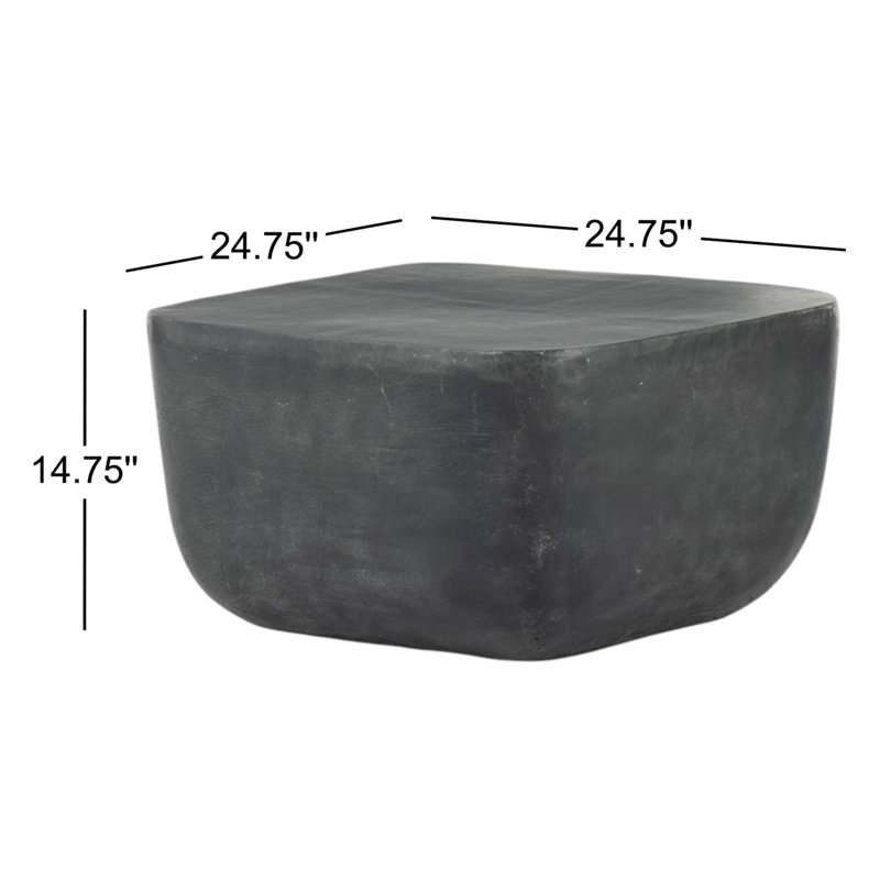 Basil Outdoor Square Side Table, Aged Gray