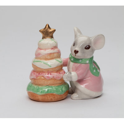 Christmas Mouse And Donut Tree Salt And Pepper