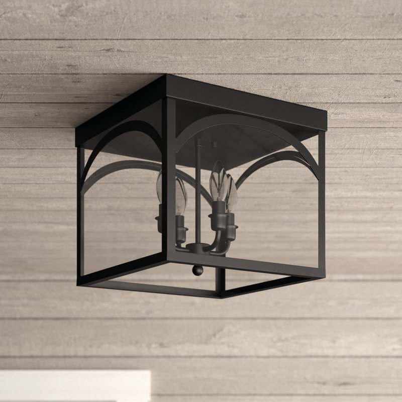 4-Light 12.38" Flush Mount, Polished Nickel